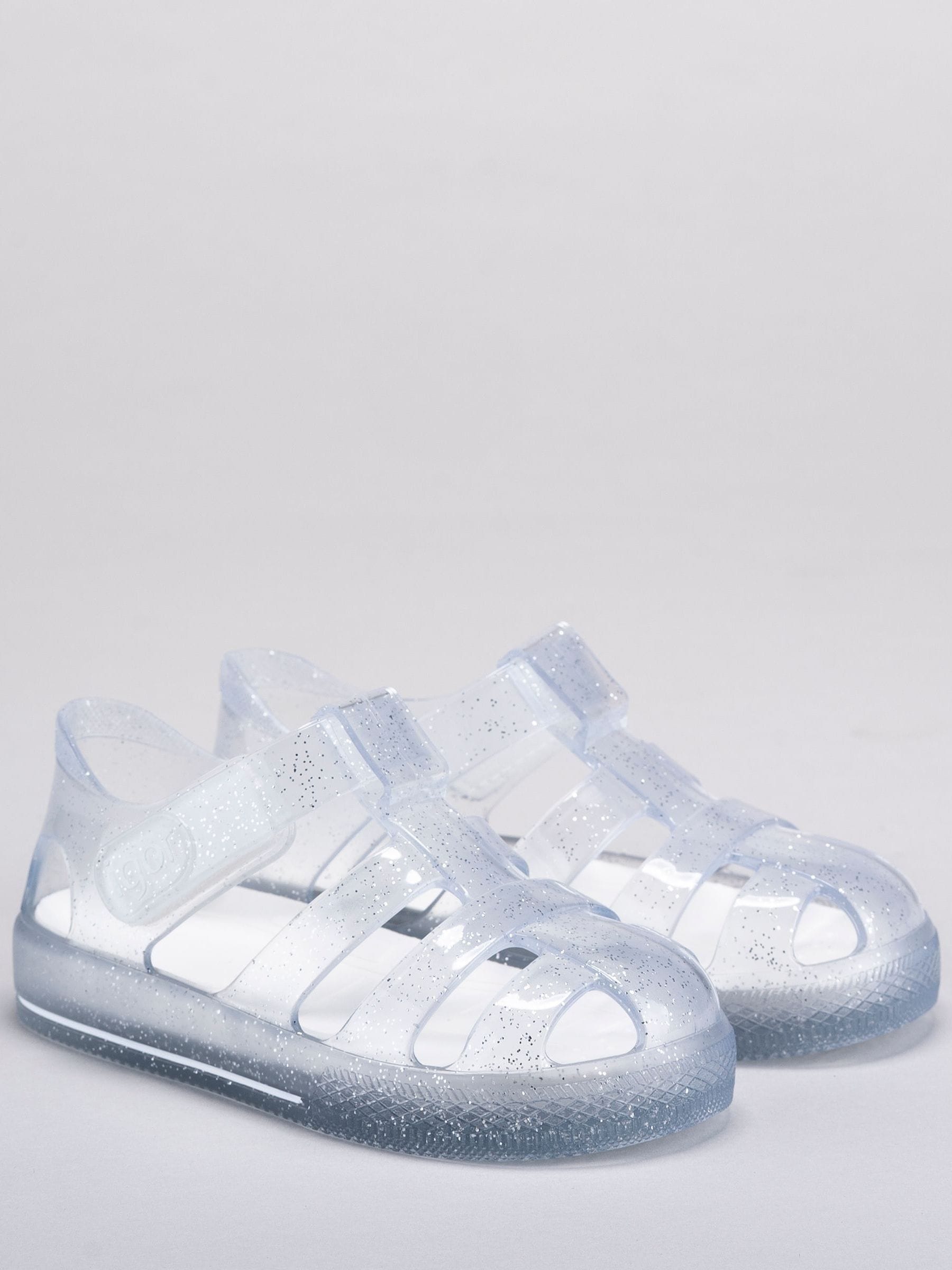 Silver Clear Star Glitter Sandals image 3