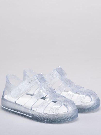 Silver Clear Star Glitter Sandals image 3