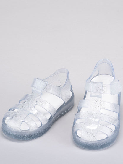 Silver Clear Star Glitter Sandals image 4