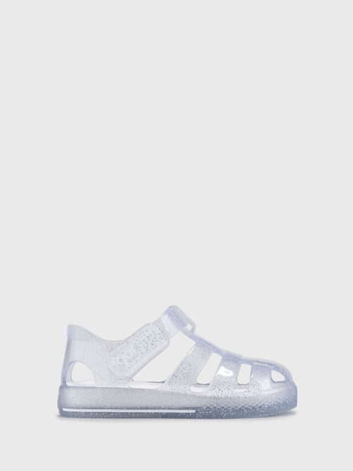 Silver Clear Star Glitter Sandals image 1