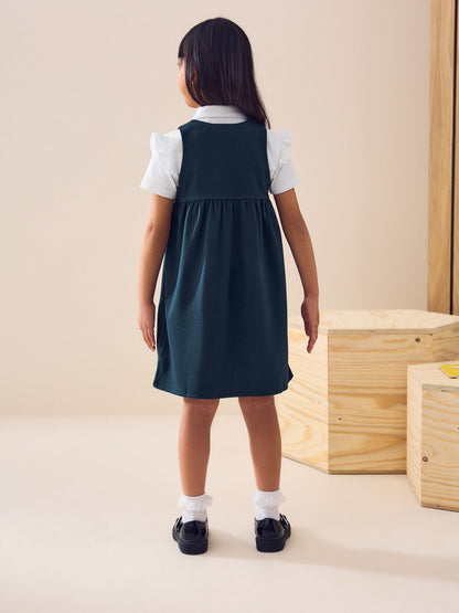 Navy Blue Jersey Stretch Pinafore School Dress (3-14yrs) image 3