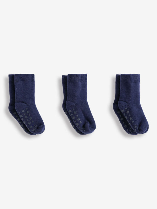 JoJo Maman Bébé Navy Blue 3-Pack Extra Thick Socks image 1