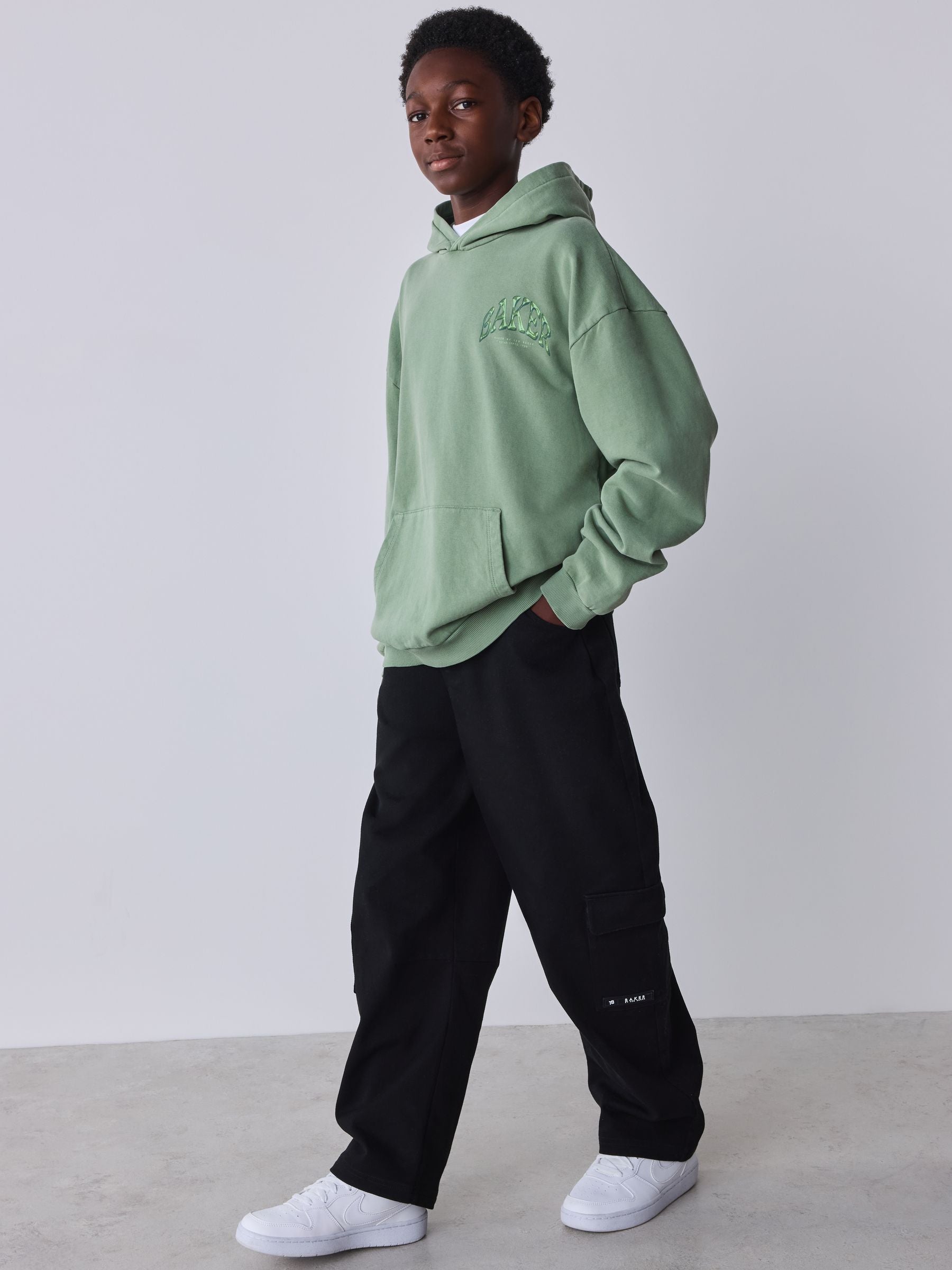 Dsiney Kidz - Baker by Ted Baker Sage Green Oversized Graphic Hoodie image 2