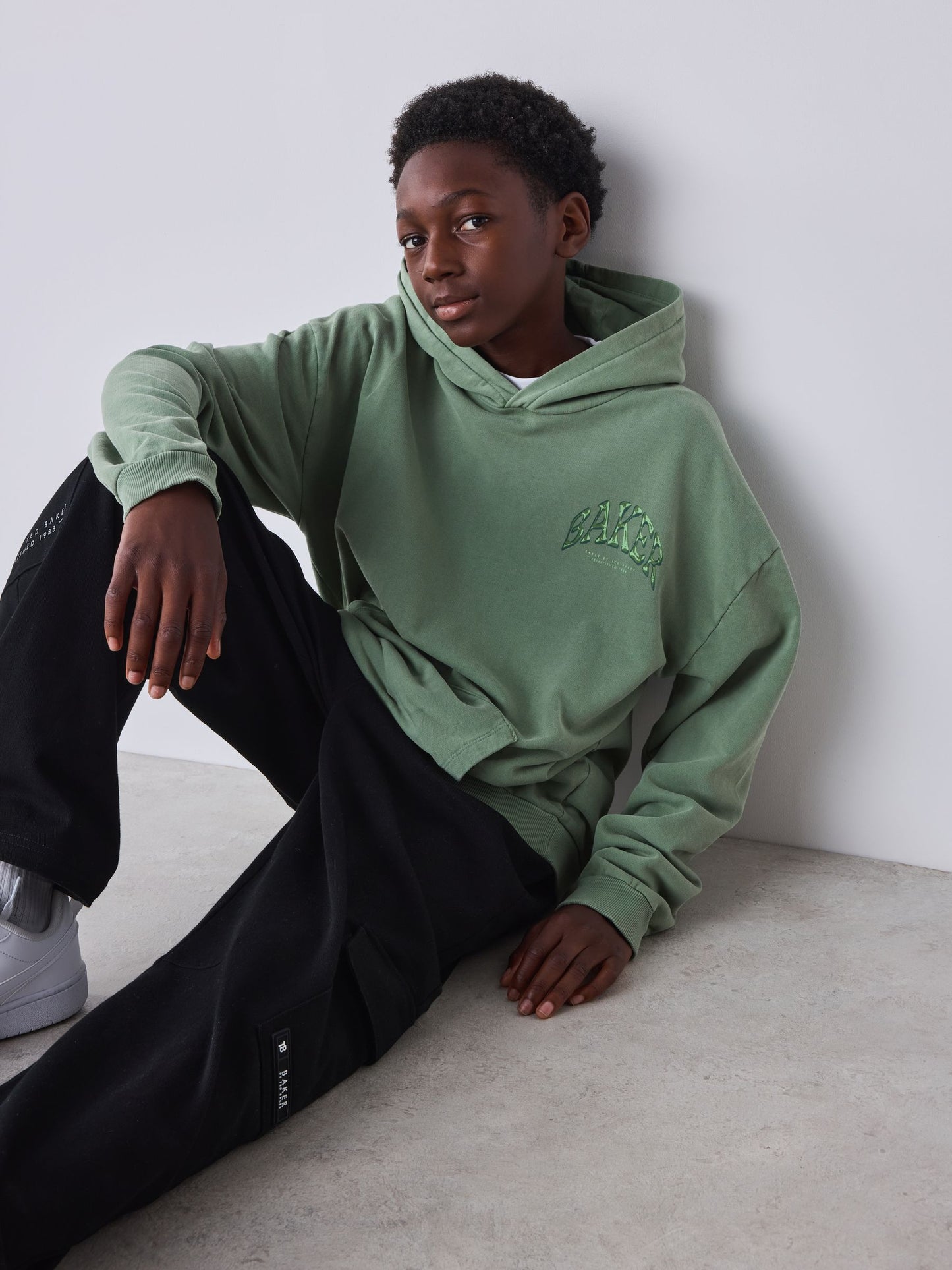 Dsiney Kidz - Baker by Ted Baker Sage Green Oversized Graphic Hoodie image 3