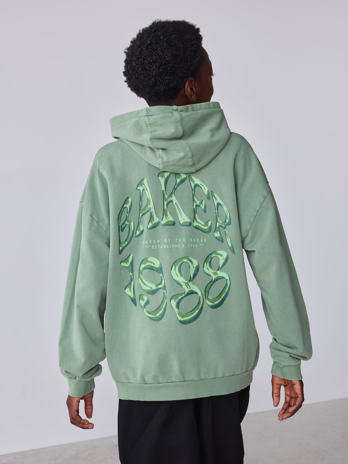 Dsiney Kidz - Baker by Ted Baker Sage Green Oversized Graphic Hoodie image 4