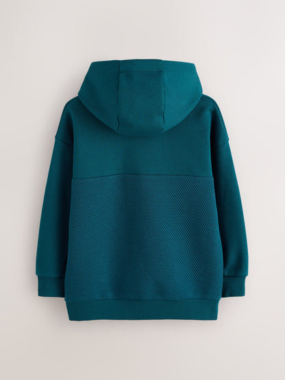 Dsiney Kidz - Baker by Ted Baker Teal Blue Oversized Textured Hoodie image 2