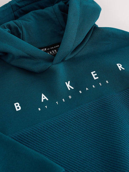Dsiney Kidz - Baker by Ted Baker Teal Blue Oversized Textured Hoodie image 4