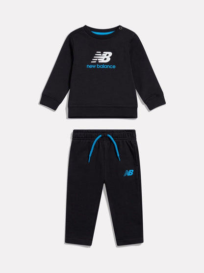 Dsiney Kidz - New Balance Black Stacked Logo Crew & Jogger Set image 1