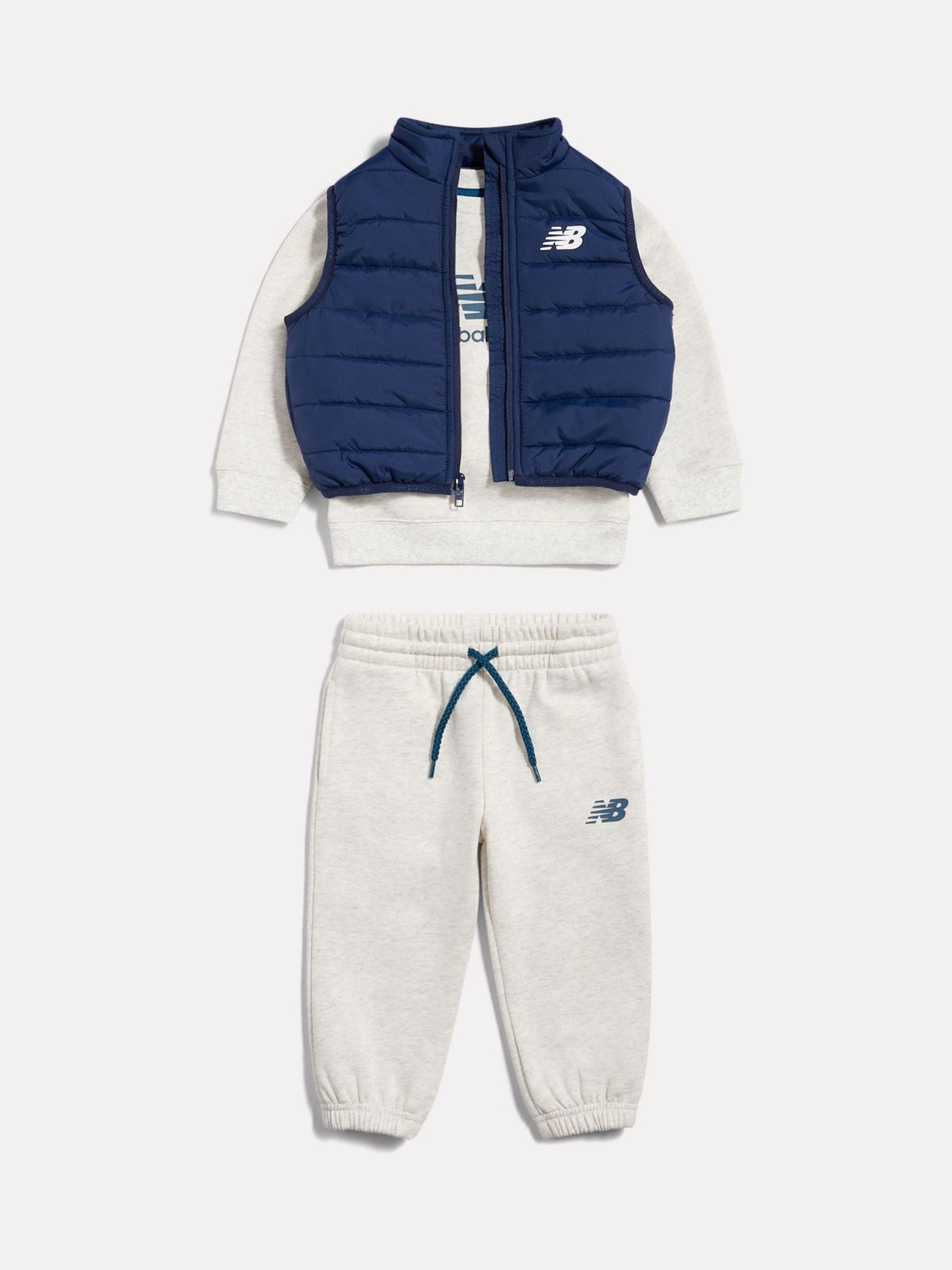 New Balance Grey Crew neck Joggers & Gilet Set 3 Piece - image 1