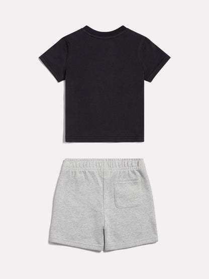 Dsiney Kidz - New Balance Black Sticker Graphic T-Shirt & French Terry Shorts Set image 2