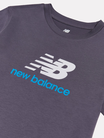 Dsiney Kidz - New Balance Grey Stacked Logo T-Shirt image 3