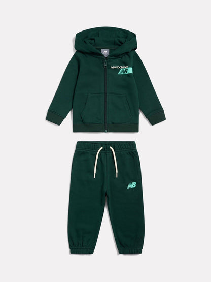 New Balance Green Athletics Relaxed Player Zip Hoodie & Joggers Set - image 1