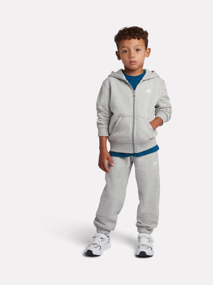 New Balance Grey Small Logo Brushback Zip Through & Joggers Set - image 1