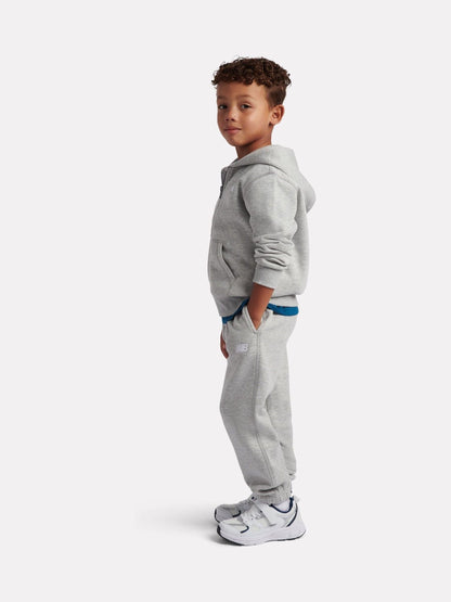New Balance Grey Small Logo Brushback Zip Through & Joggers Set - image 2