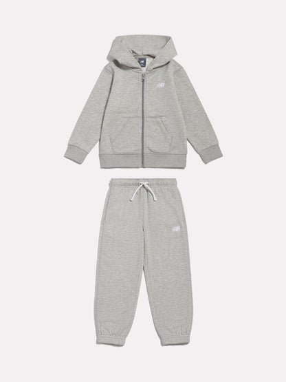 New Balance Grey Small Logo Brushback Zip Through & Joggers Set - image 6