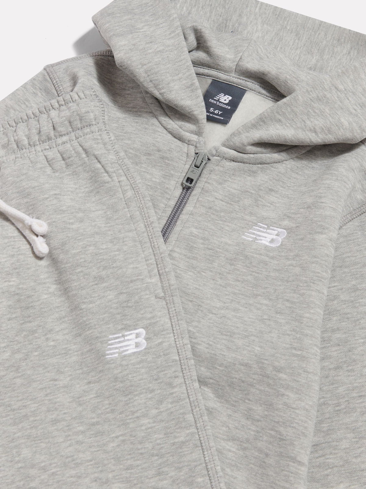 New Balance Grey Small Logo Brushback Zip Through & Joggers Set - image 8