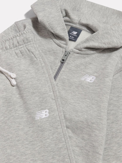 New Balance Grey Small Logo Brushback Zip Through & Joggers Set - image 8