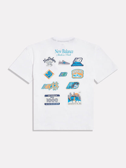 Dsiney Kidz - New Balance White Sticker Pack Graphic T-Shirt image 2