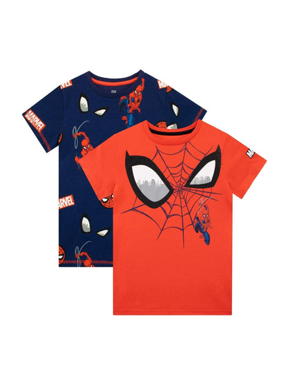 Dsiney Kidz - Character Red 100% Cotton Spider-Man 2 Multipack Short Sleeve T-Shirt image 1