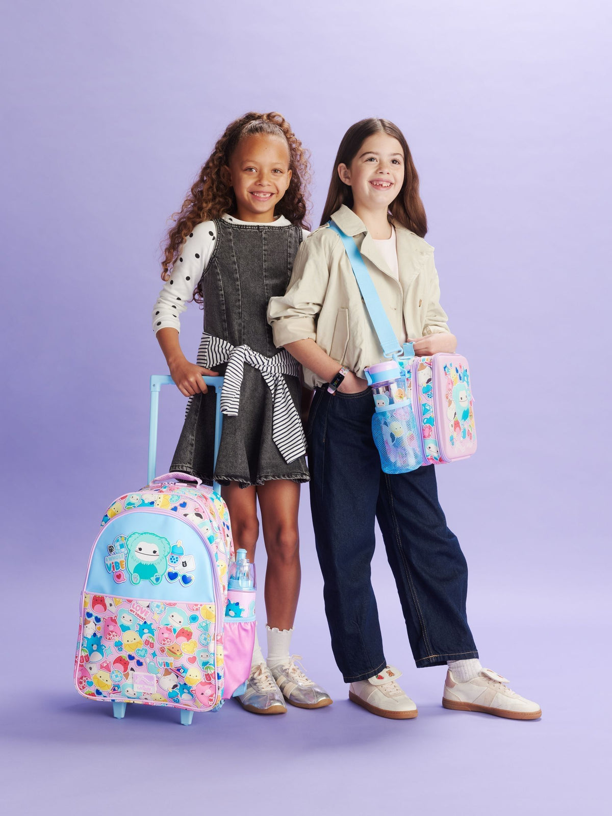 Smiggle Purple Squishmallows Trolley Backpack with Light Up Wheels - image 1