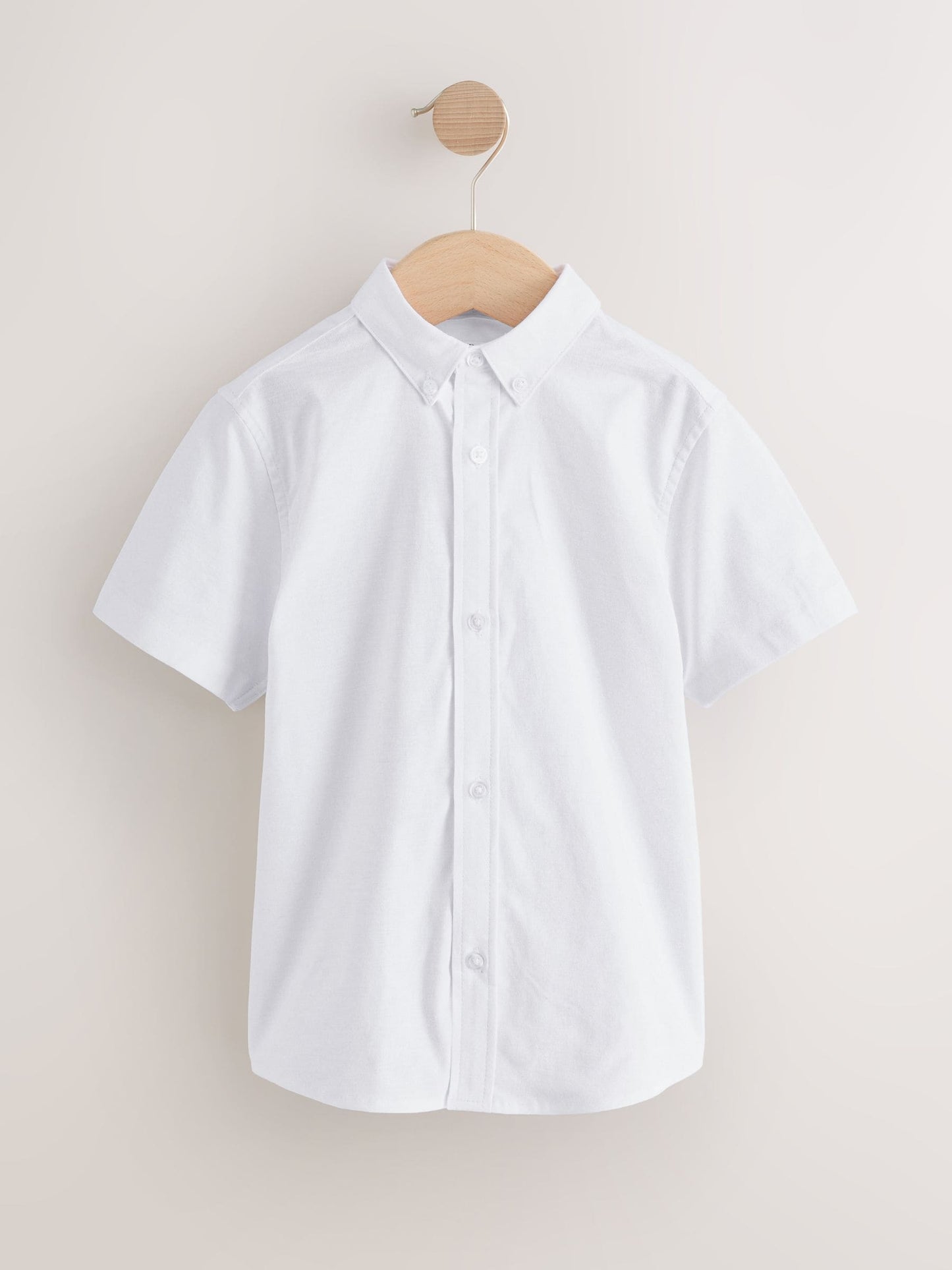 Dsiney Kidz - White Plain Short Sleeve Cotton Rich Oxford Shirt (3-16yrs) image 4