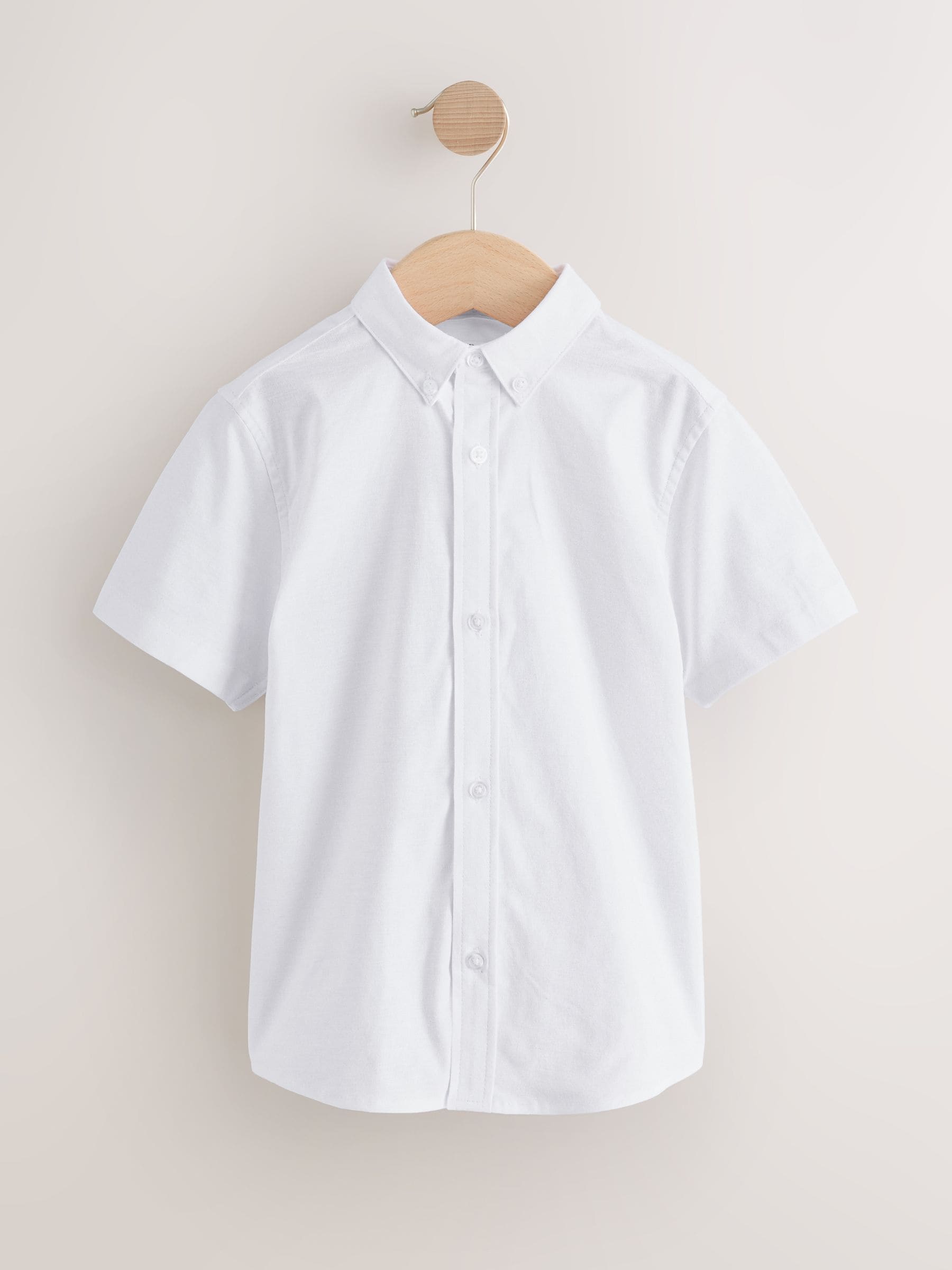 Dsiney Kidz - White Plain Short Sleeve Cotton Rich Oxford Shirt (3-16yrs) image 4