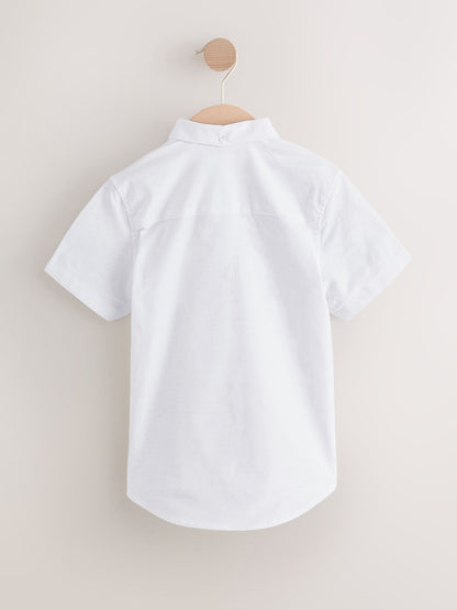 Dsiney Kidz - White Plain Short Sleeve Cotton Rich Oxford Shirt (3-16yrs) image 5