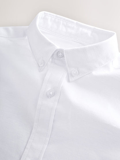 Dsiney Kidz - White Plain Short Sleeve Cotton Rich Oxford Shirt (3-16yrs) image 6