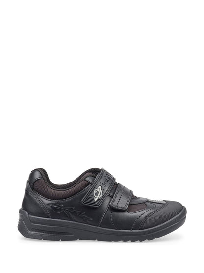 Start Rite Black Wide Fit Rocket Rip-Tape Space Theme Leather School Shoes image 2