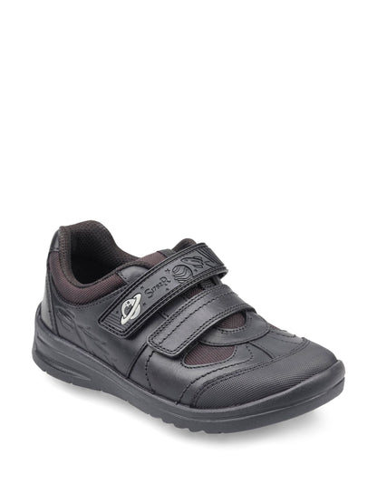 Start Rite Black Wide Fit Rocket Rip-Tape Space Theme Leather School Shoes image 4