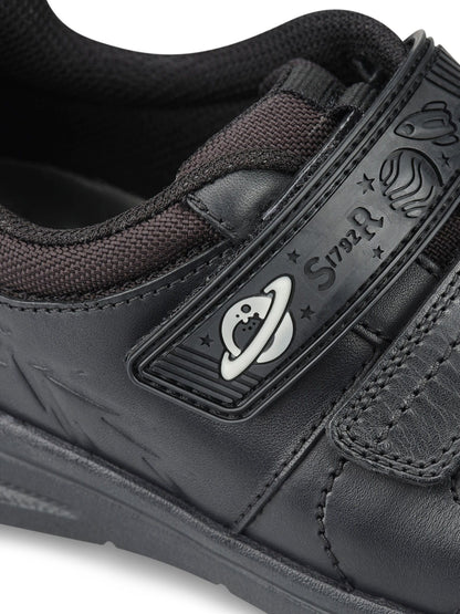 Start Rite Black Wide Fit Rocket Rip-Tape Space Theme Leather School Shoes image 8