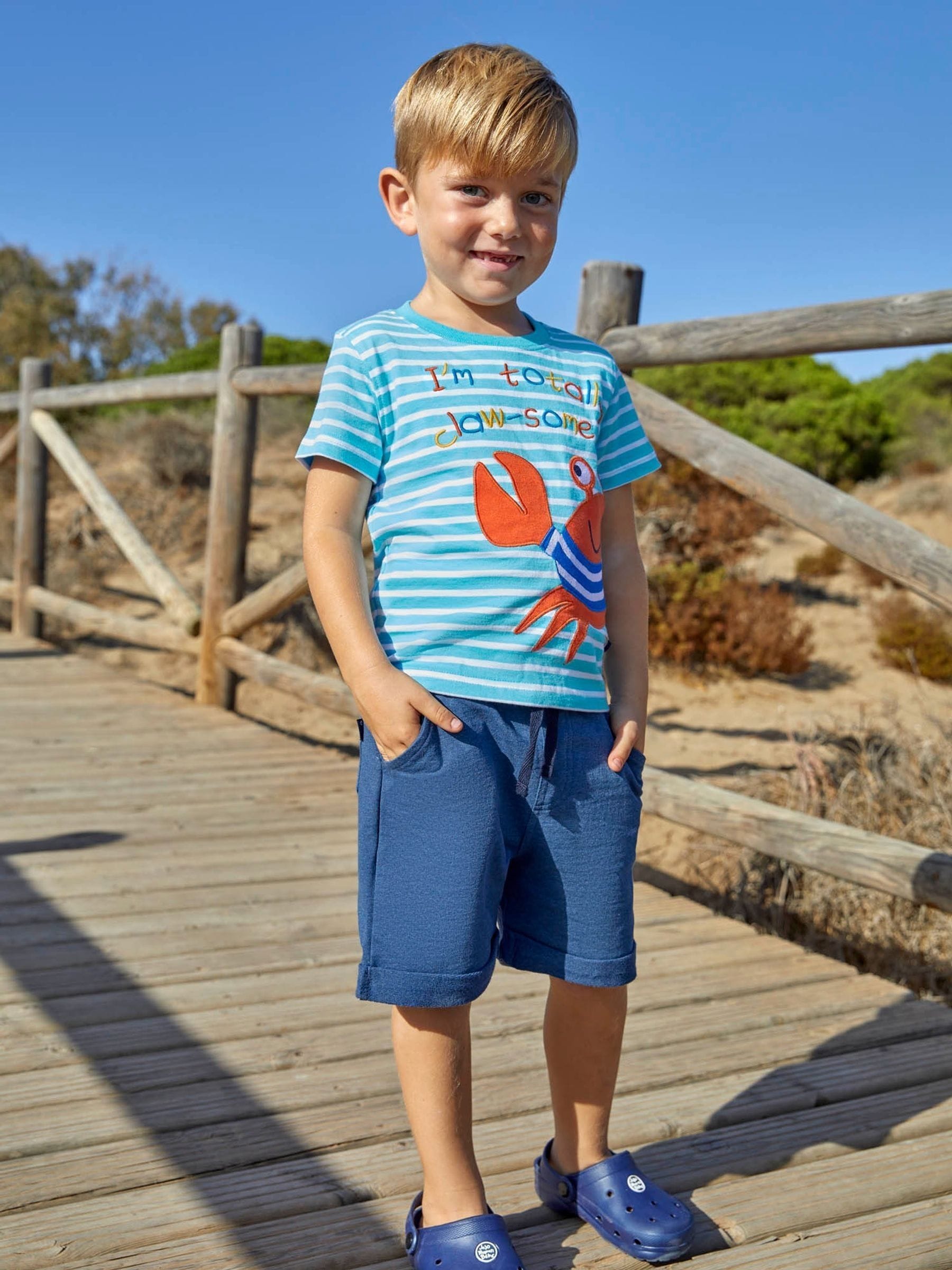 JoJo Maman Bébé Navy Blue & Royal Blue 2-Pack Jogger Shorts image 7