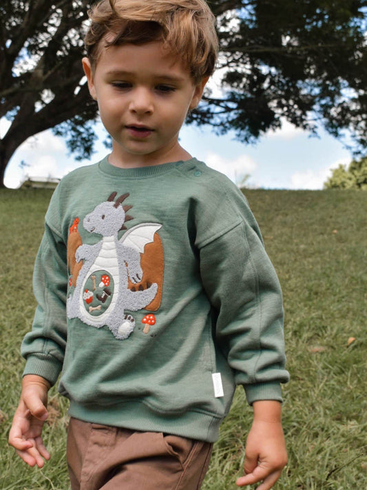 Purebaby Green Hungry Dragon Windcheater Top - image 1