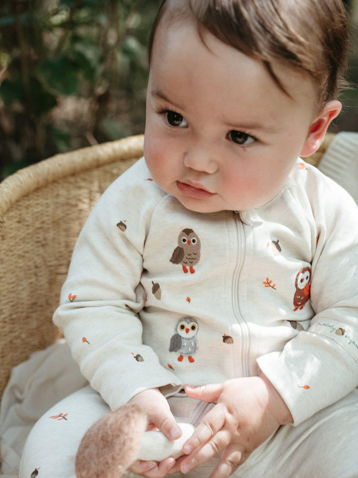 Purebaby Natural Thick Footed Two-Way Zip Sleepsuit & Bib Set - image 2