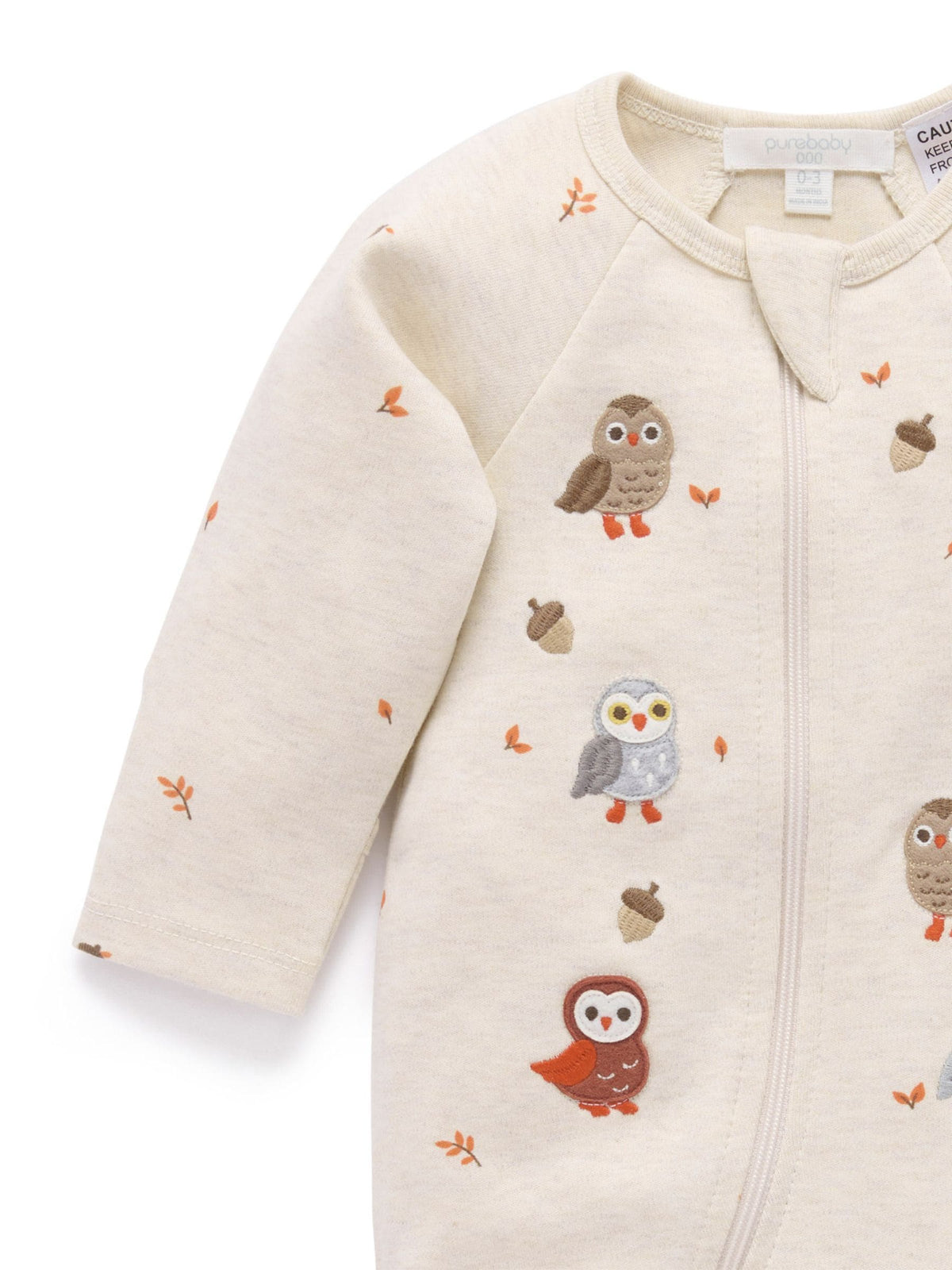 Purebaby Natural Thick Footed Two-Way Zip Sleepsuit & Bib Set - image 4