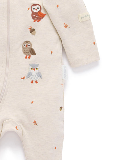 Purebaby Natural Thick Footed Two-Way Zip Sleepsuit & Bib Set - image 5