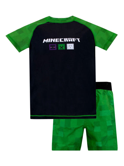 Dsiney Kidz - Character Black/Green Minecraft 2 Piece Top & Shorts Set image 1