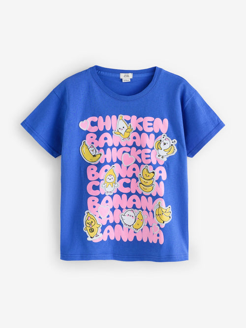 Dsiney Kidz - River Island Blue Chicken Banana T-Shirt image 1