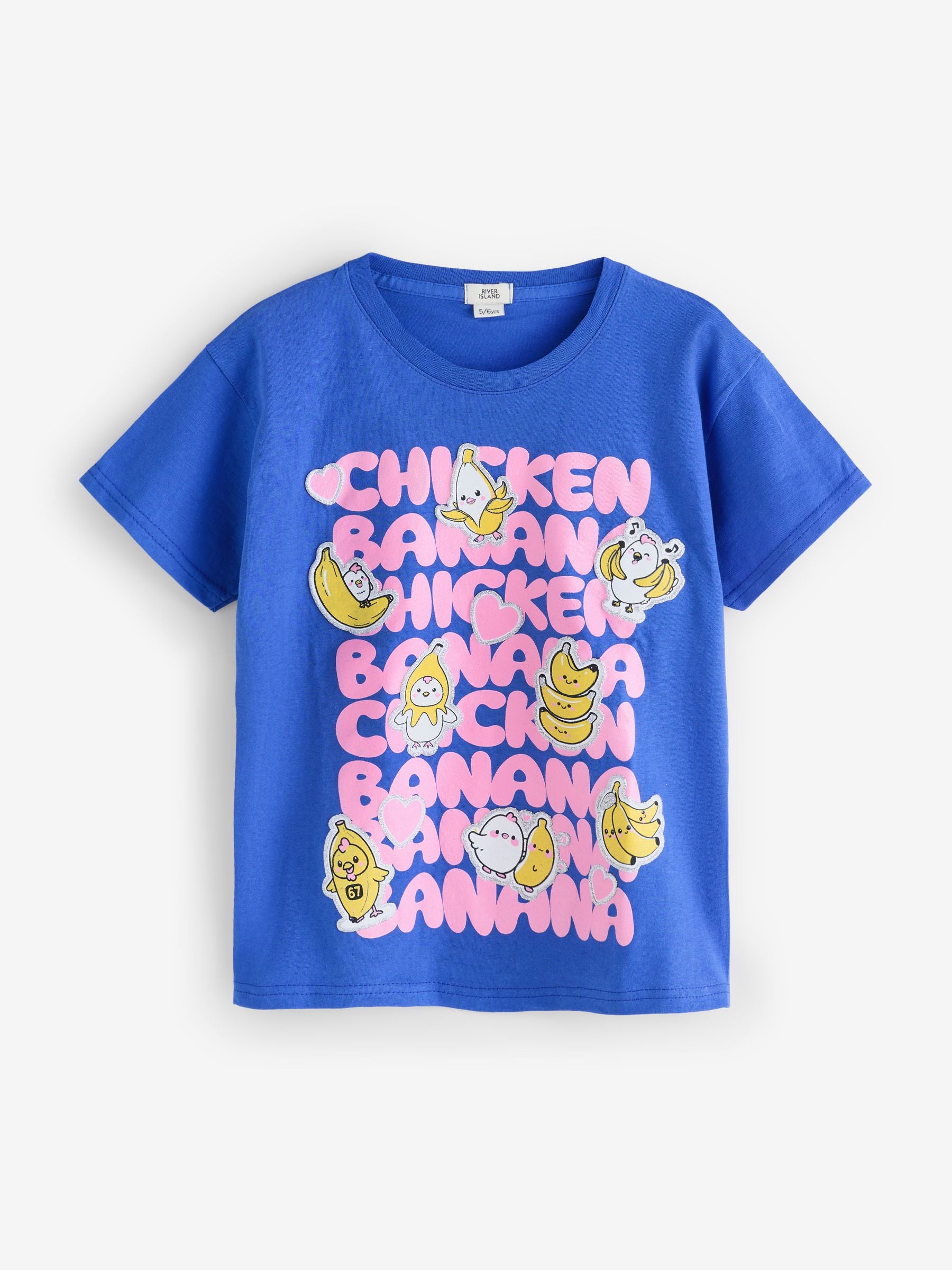 Dsiney Kidz - River Island Blue Chicken Banana T-Shirt image 1