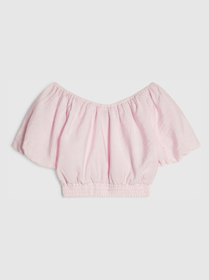 Dsiney Kidz - River Island Pink Santorini Puff Sleeve Top image 2