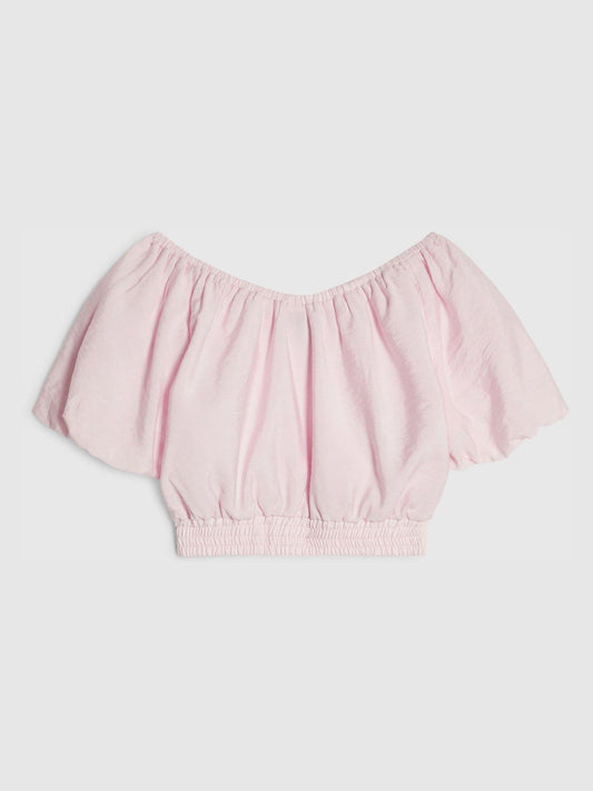 Dsiney Kidz - River Island Pink Santorini Puff Sleeve Top image 2