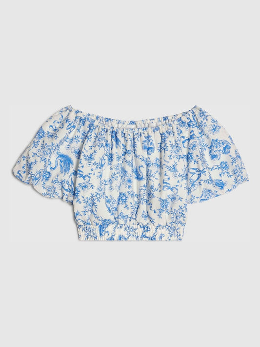 Dsiney Kidz - River Island Blue Santorini Puff Sleeve Top image 1
