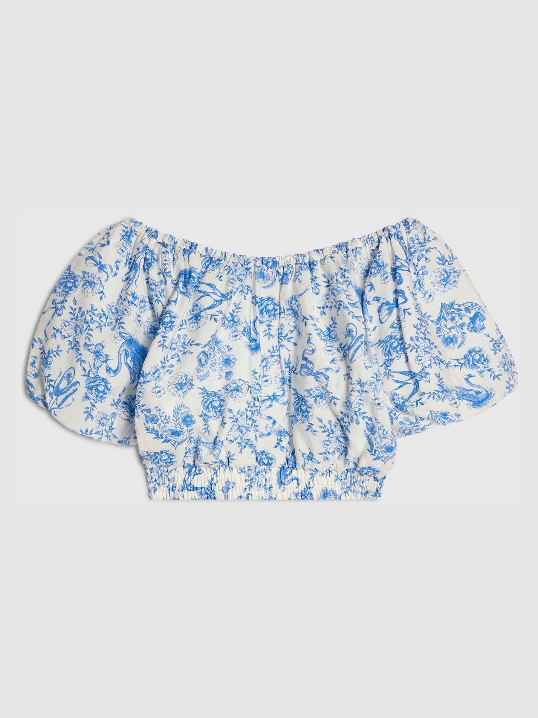 Dsiney Kidz - River Island Blue Santorini Puff Sleeve Top image 3