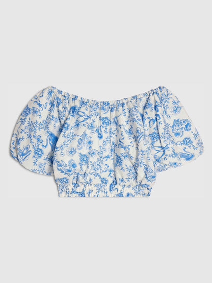 Dsiney Kidz - River Island Blue Santorini Puff Sleeve Top image 3