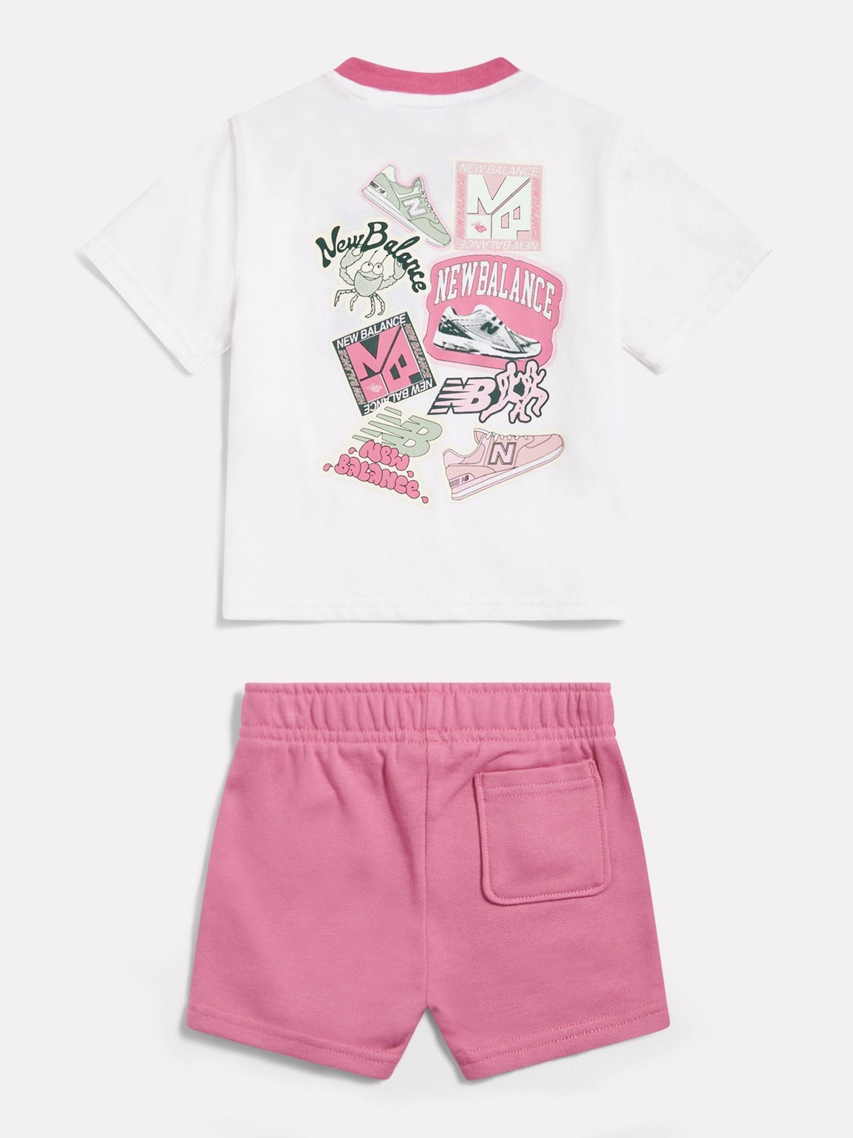 Dsiney Kidz - New Balance White Sticker Graphic T-Shirt & Shorts Set image 2