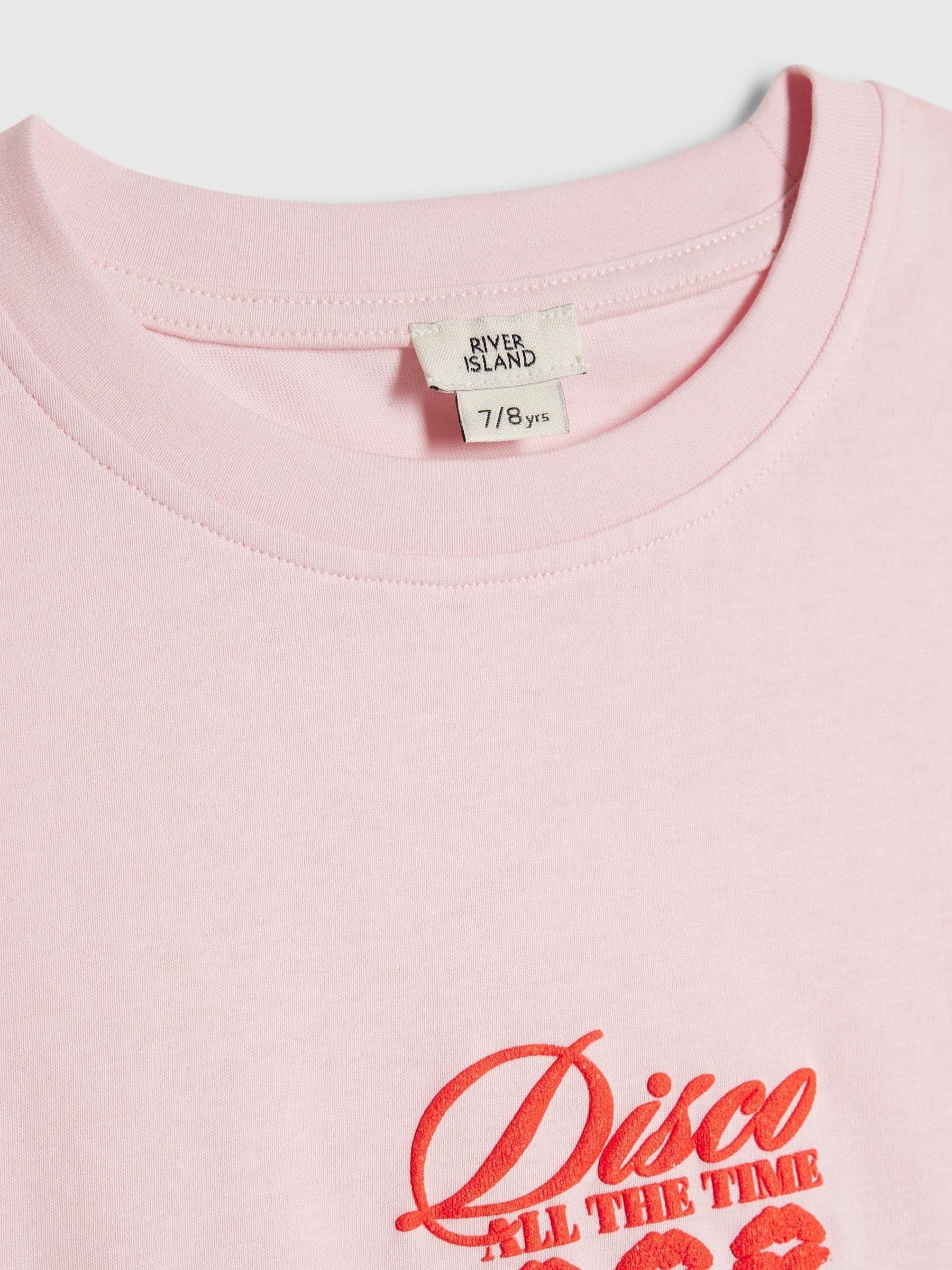 Dsiney Kidz - River Island Pink Disco Heart Short Sleeve T-Shirt image 3