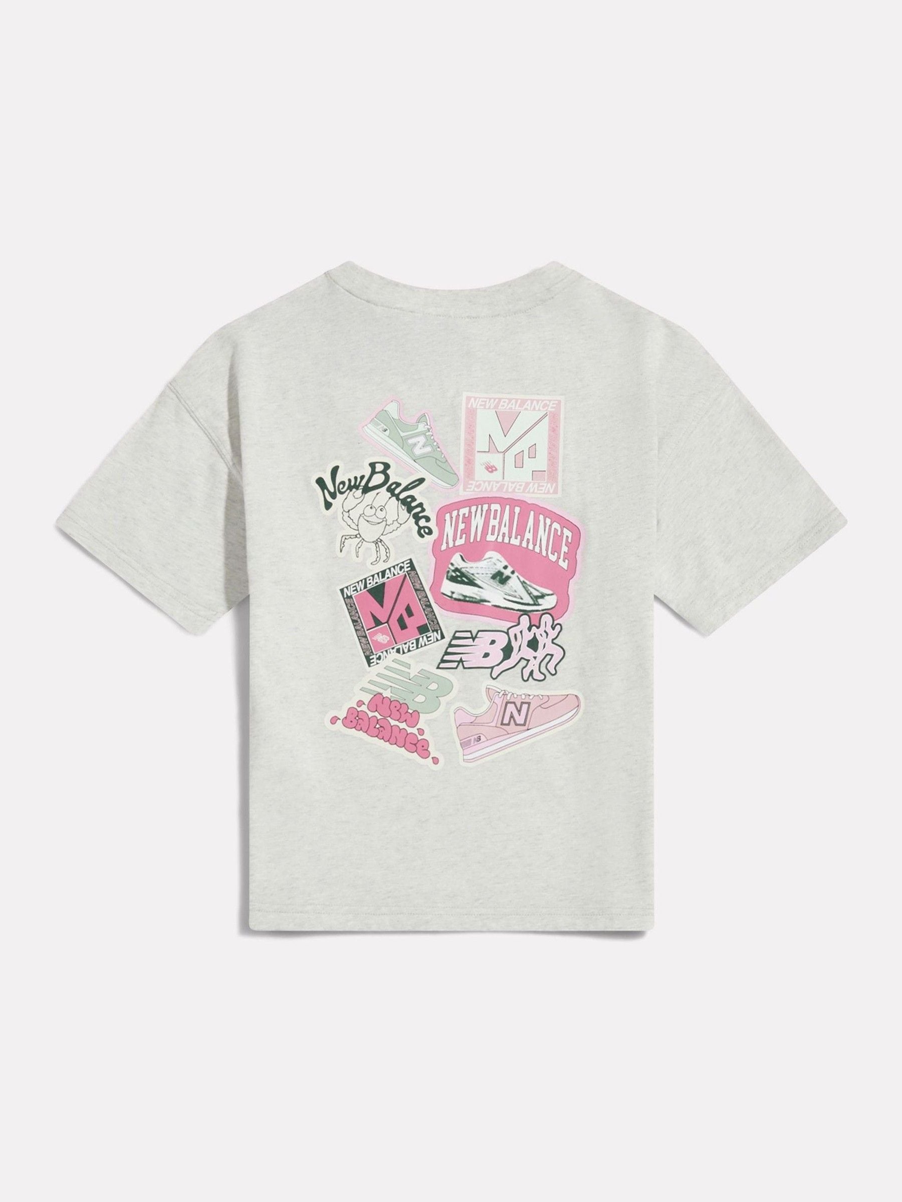 Dsiney Kidz - New Balance Grey Sticker Pack Graphic T-Shirt image 2