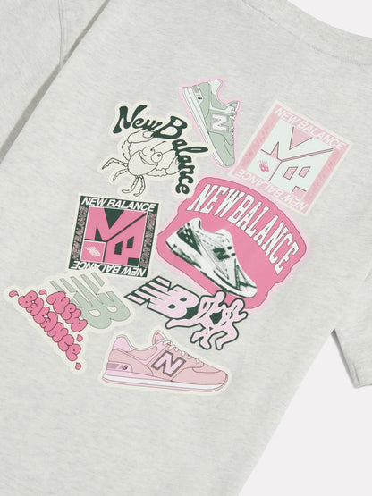Dsiney Kidz - New Balance Grey Sticker Pack Graphic T-Shirt image 3