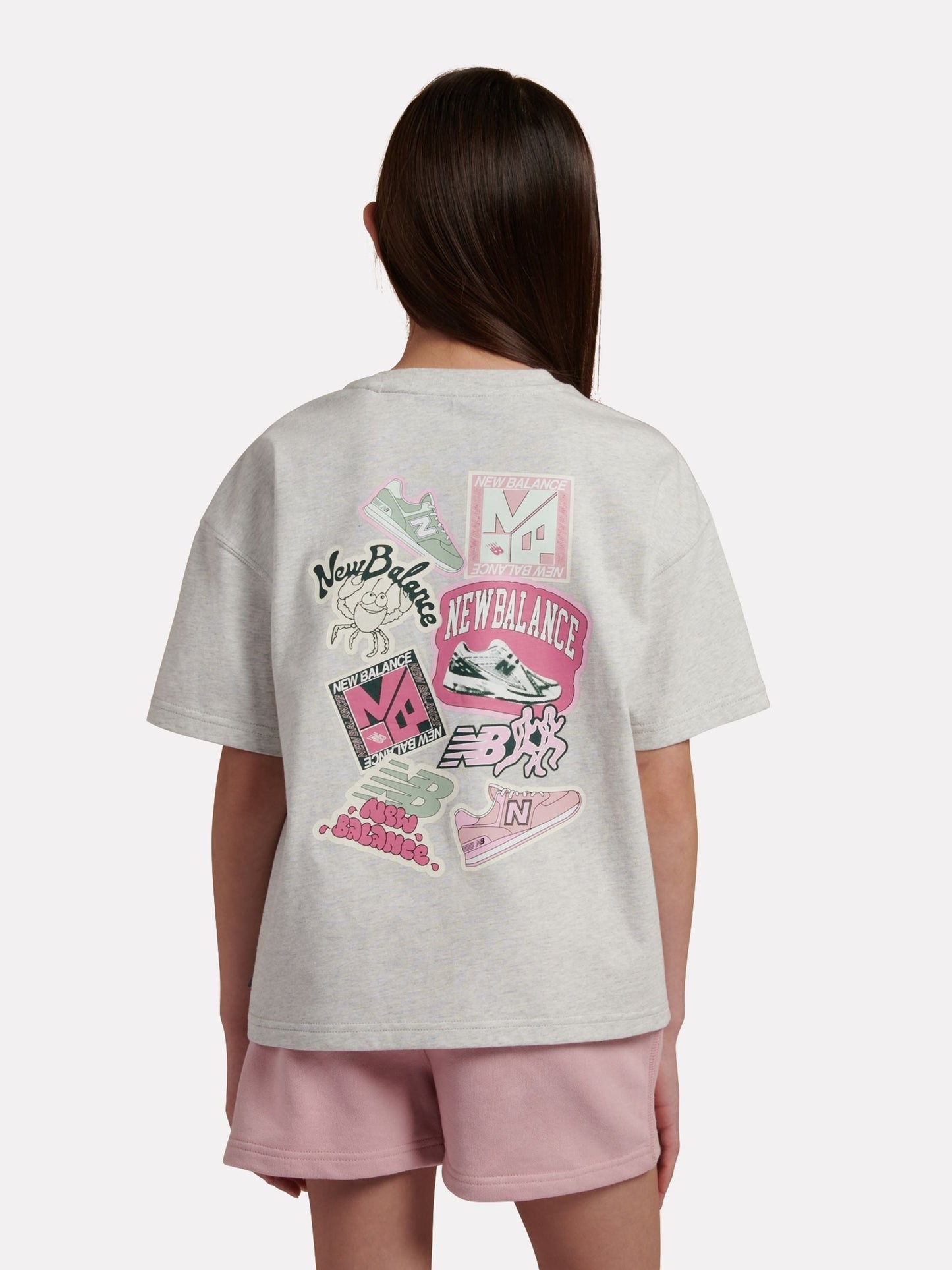 Dsiney Kidz - New Balance Grey Sticker Pack Graphic T-Shirt image 3