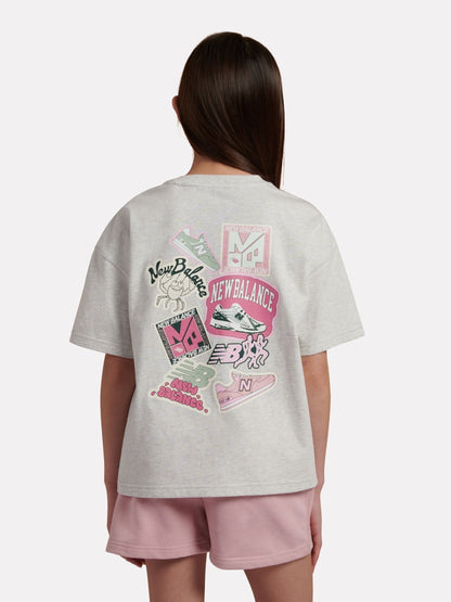 Dsiney Kidz - New Balance Grey Sticker Pack Graphic T-Shirt image 3